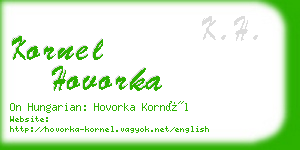 kornel hovorka business card